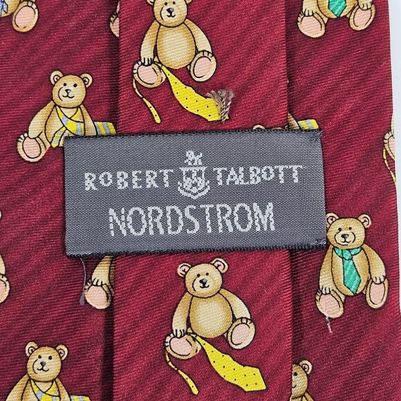 Robert Talbott Nordstrom Red Teddy Bear Silk Tie Made In USA Mens Necktie - Picture 4 of 10